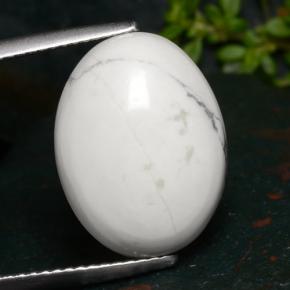 Howlite Blanc grisâtre léger naturelle Coupe ovale, 9.63 ct, Opaque