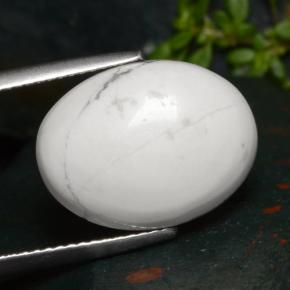 Howlite Blanc grisâtre léger naturelle Coupe ovale, 9.63 ct, Opaque