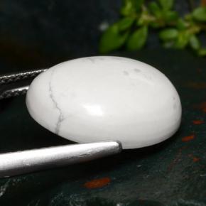 Howlite Blanc grisâtre léger naturelle Coupe ovale, 9.63 ct, Opaque