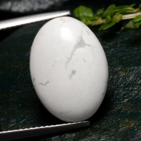 Howlite blanc naturelle coupe ovale, 9,15 ct, opaque