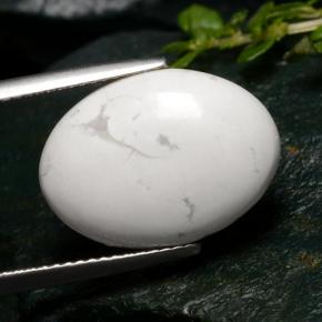 Howlite blanc naturelle coupe ovale, 9,15 ct, opaque