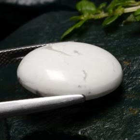 Howlite blanc naturelle coupe ovale, 9,15 ct, opaque