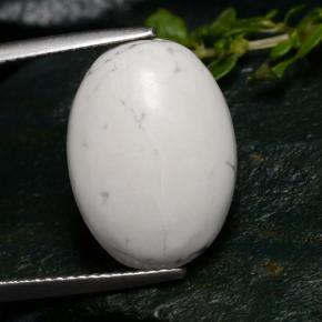 Howlite blanc naturelle coupe ovale, 10,05 ct, opaque