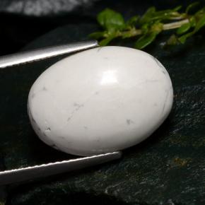 Howlite blanc naturelle coupe ovale, 10,05 ct, opaque