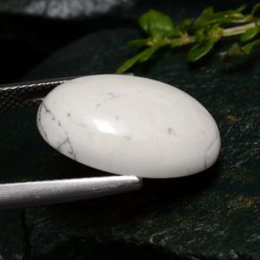 Howlite blanc naturelle coupe ovale, 10,05 ct, opaque