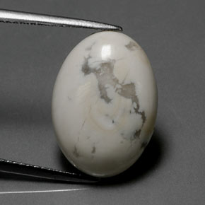 Howlite Blanc grisâtre naturelle Coupe ovale, 9.40 ct, Opaque