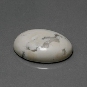 Howlite Blanc grisâtre naturelle Coupe ovale, 9.40 ct, Opaque