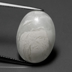 Howlite blanc naturelle coupe ovale, 10,33 ct, opaque