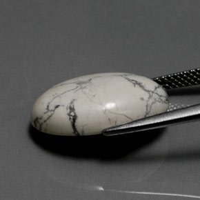 Howlite blanc grisâtre naturelle coupe ovale, 9,98 ct, opaque