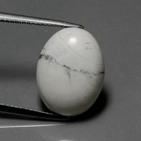 Howlite blanc naturelle coupe ovale, 8,27 ct, opaque