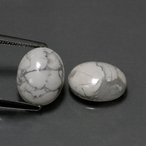 Achetez naturel ct blanc howlite gems, coupe ovale, en provenance états unis chez gemselect. en stock, livraison internationale!