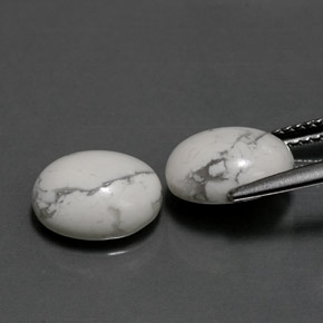 Achetez naturel ct blanc grisâtre howlite gems, coupe ovale, en provenance états unis chez gemselect. en stock, livraison internationale!