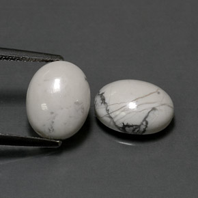 Achetez naturel ct blanc howlite gems, coupe ovale, en provenance états unis chez gemselect. en stock, livraison internationale!