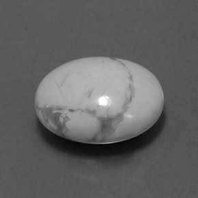 Howlite blanc naturelle coupe ovale, 2,49 ct, opaque