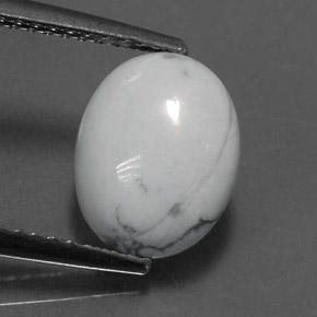 Howlite blanc naturelle coupe ovale, 2,55 ct, opaque