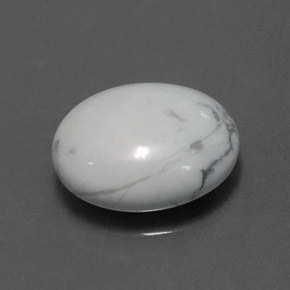 Howlite blanc naturelle coupe ovale, 2,55 ct, opaque
