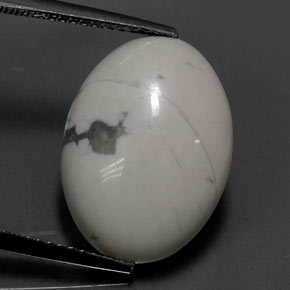 Howlite blanc naturelle coupe ovale, 9,53 ct, opaque