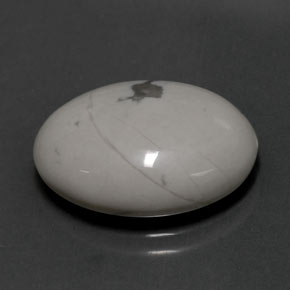 Howlite blanc naturelle coupe ovale, 9,53 ct, opaque