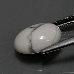 Howlite Blanc grisâtre naturelle Coupe ovale, 2.60 ct, Opaque