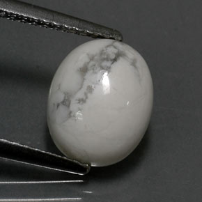 Howlite Blanc grisâtre naturelle Coupe ovale, 2.55 ct, Opaque