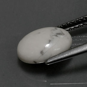 Howlite blanc naturelle coupe ovale, 2,52 ct, opaque