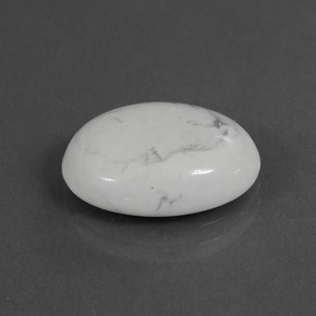 Howlite Blanc grisâtre naturelle Coupe ovale, 8.19 ct, Opaque