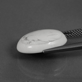 Howlite Blanc grisâtre naturelle Coupe ovale, 8.19 ct, Opaque