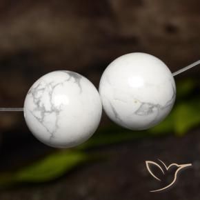 Shop natural 46.12ct Blanc grisâtre Howlite gems, Sphère / Boule, from États Unis at GemSelect. In stock, global shipping!