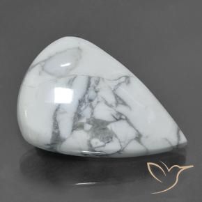Howlite Blanc grisâtre naturelle En forme de poire, 58.05 ct, Opaque