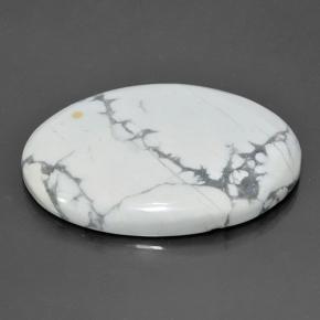 Howlite blanc naturelle coupe ovale, 84,13 ct, opaque