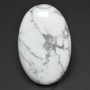 Howlite blanc naturelle coupe ovale, 69,38 ct, opaque