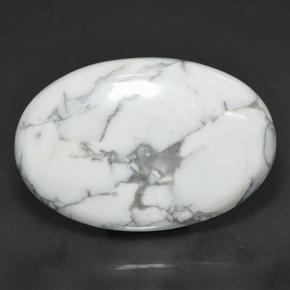 Howlite blanc naturelle coupe ovale, 69,38 ct, opaque