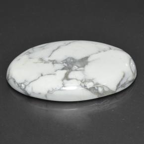 Howlite blanc naturelle coupe ovale, 69,38 ct, opaque