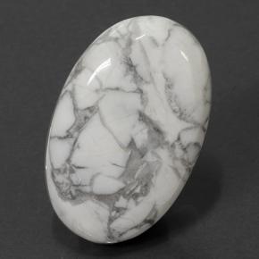 Howlite blanc naturelle coupe ovale, 58,22 ct, opaque