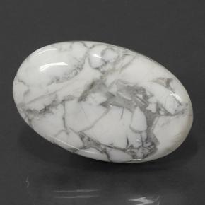 Howlite blanc naturelle coupe ovale, 58,22 ct, opaque