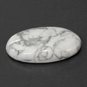 Howlite blanc naturelle coupe ovale, 58,22 ct, opaque
