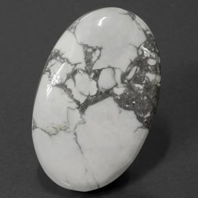 Howlite Blanc multicolore naturelle Coupe ovale, 121.41 ct, Opaque