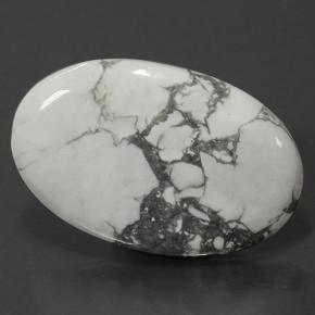 Howlite Blanc multicolore naturelle Coupe ovale, 121.41 ct, Opaque