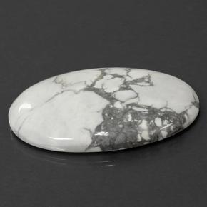Howlite Blanc multicolore naturelle Coupe ovale, 121.41 ct, Opaque