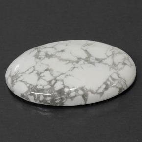 Howlite blanc naturelle coupe ovale, 66,12 ct, opaque
