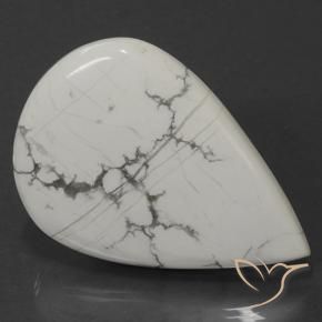 Howlite Blanc grisâtre naturelle En forme de poire, 73.45 ct, Opaque