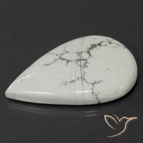 Howlite Blanc grisâtre naturelle En forme de poire, 73.45 ct, Opaque