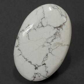 Howlite Blanc multicolore naturelle Coupe ovale, 82.30 ct, Opaque