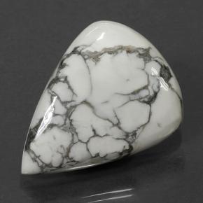 Howlite blanc naturelle en forme de poire, 48,63 ct, opaque