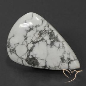 Howlite Blanc grisâtre naturelle En forme de poire, 75.33 ct, Opaque