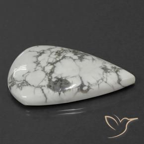 Howlite Blanc grisâtre naturelle En forme de poire, 75.33 ct, Opaque