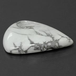 Howlite blanc naturelle en forme de poire, 81,32 ct, opaque