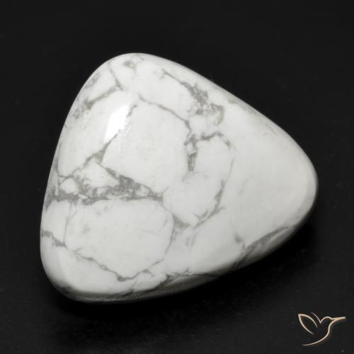 15.63ct Naturel Blanc grisâtre Howlite, Trillion, Opaque