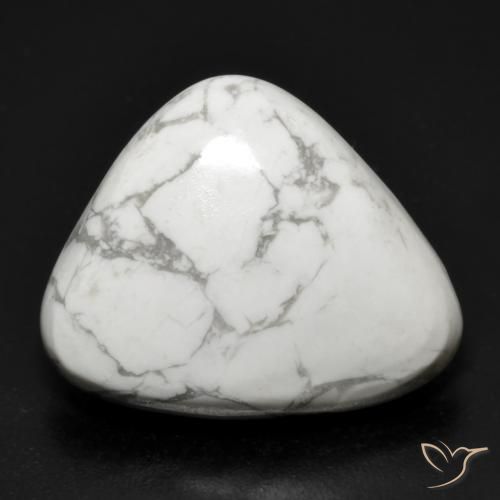Howlite Blanc grisâtre naturelle Trillion, 15.63 ct, Opaque