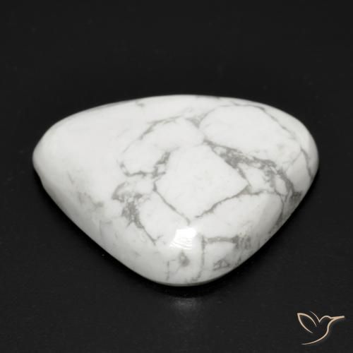 Howlite Blanc grisâtre naturelle Trillion, 15.63 ct, Opaque